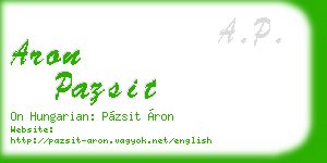 aron pazsit business card