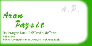 aron pazsit business card